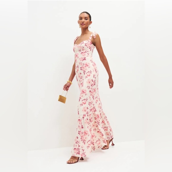 Reformation Jasen Dress Missy Pink Floral size 0 NWOT - Picture 7 of 9